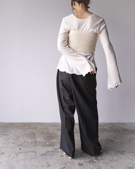 トップス VONIQUE/cut and sew 2way cardigan VONIQUE / VONIQUE/ cut and sew 2way cardigan (Ivory)