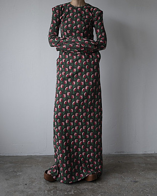 HOLIDAY / SUPER RIB PADDED SHOULDER L/S DRESS(TULIP)