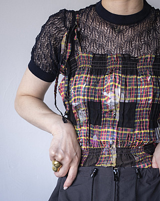 JULIA HEUER/ TULA REVERSIBLE CRUSHED TOP IN PAGEL