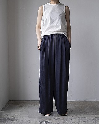 ENFOLD/RELAX ELASTIC WIDE-TROUSERS