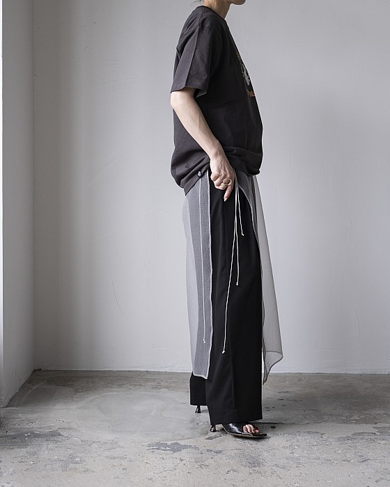 日本製・綿100% ENFOLD◉ RELAX ELASTIC WIDE-TROUSERS - crumiller.com