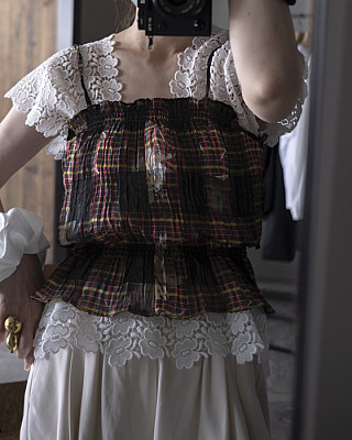 JULIA HEUER/ TULA REVERSIBLE CRUSHED TOP IN PAGEL
