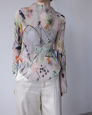 JULIA HEUER /  LEE PLEATED TOP FRANCES(WHITE)
