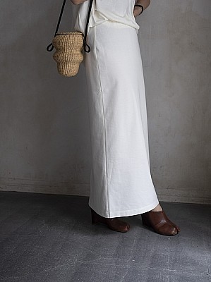VONIQUE / cotton Jersey long skirt (ivory)<sale>