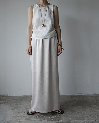 vonique/ satin maxi skirt (m/White)