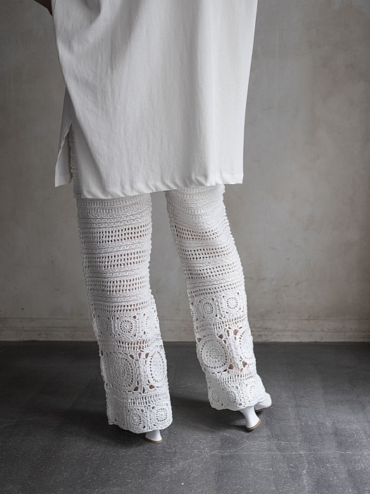 有名な高級ブランド 完売品 vonique crochet lacepants White