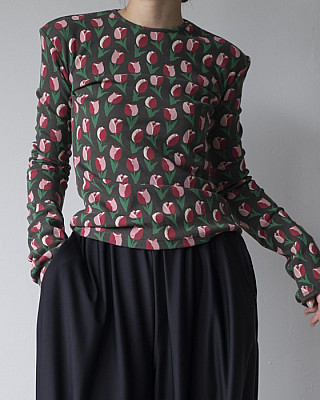 HOLIDAY / SUPER RIB PADDED SHOULDER CREW-NECK L/S (TULIP)