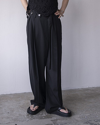 ENFOLD / BELT WIDE-STRAIGHT TROUSERS