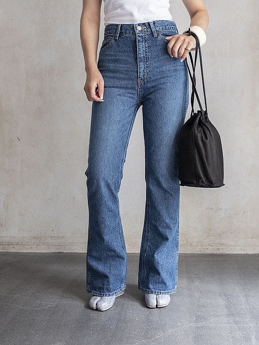 HIGH WAIST SKINNY FLARE DENIM PANTS - デニム/ジーンズ