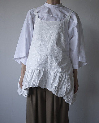 ENFOLD/ DROP-HEM CAMISOLE VEST (WHT)