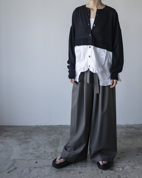 【未使用】ENFOLD TWO-WAY BLOUSE CARDIGAN 38 ENFOLD】TWO-WAY BLOUSE CARDIGAN