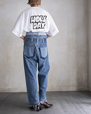 QUIITO / W WAIST DENIM PT (blue)