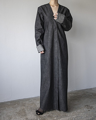GABRIELA COLL GARMENTS/ NO.348 DENIM LONGSLEEVE SNAP DRESS