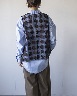 viild /  tulle embroidery vest (black)