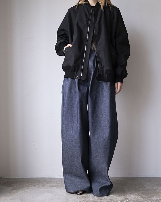 VONIQUE / SEA/ 藍染 4XL WIDE DENIM PANTS