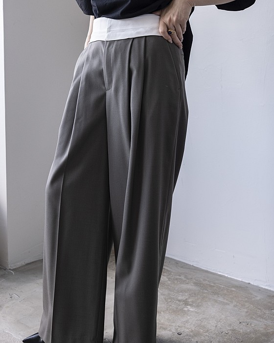 VONIQUE / IIROT/Wrap waist Trouser_Gray