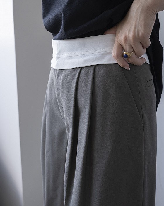 IIROT/Wrap waist Trouser_Gray