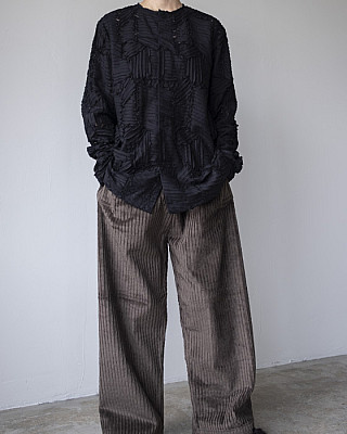villd / tape embroidery shirt (BLK)