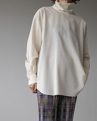 villd/ stand collar 2way Blouse (ivory)