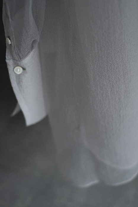 PERD/ organdy no-collar shirt (gray)