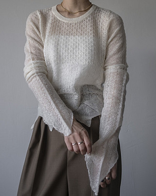 JUN MIKAMI / MOHAIR LACE PULLOVER