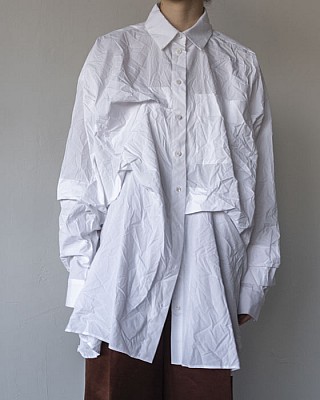 ENFOLD/ WRINKLE TUCK SHIRT