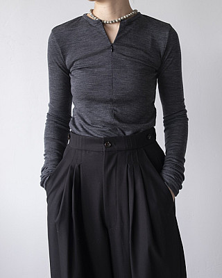INSCRIRE/ Wool Fraise Zip Up Tee