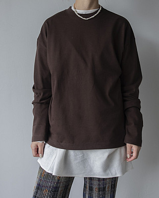 INSCRIRE/ Cotton Wire Long Sleeve Tee