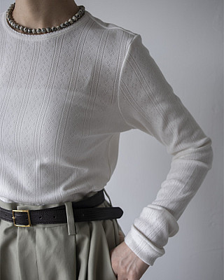 NOHRA / Eyelet long sleeve top