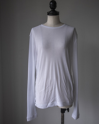 NOHRA/ Sheer cotton crew neck top