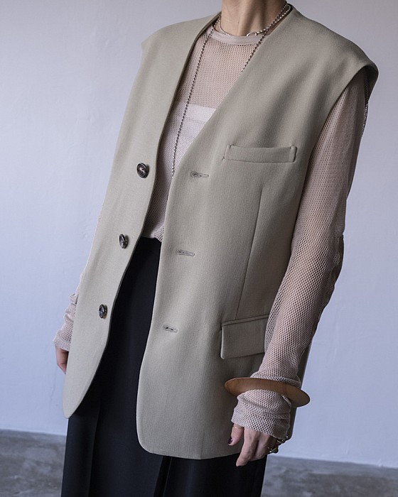 INSCRIRE/ double cloth Layered Jacket