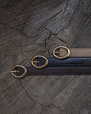 BISOWN / LIZARD OVAL BELT