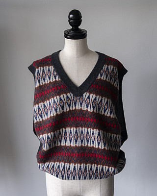 BISOWN / CASHMERE MIX PATTERN VEST(MIX)