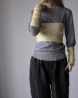 【sale】CURRENTAGE/ Armor&Baretop Layer knit