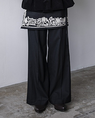 currentage/ CORD EMBROIDERY Pants