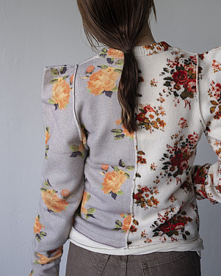 OPEN SESAME CLUB /dual-tone bloom cardigan