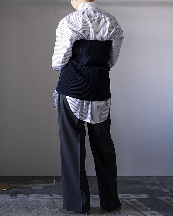 JUN MIKAMI/ Broadcloth Shirt (STRIPE)