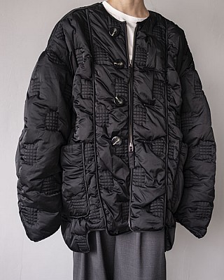 ENFOLD/ CHECK-QUILT COAT