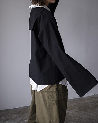 villd / zip sailor shirt (blk)