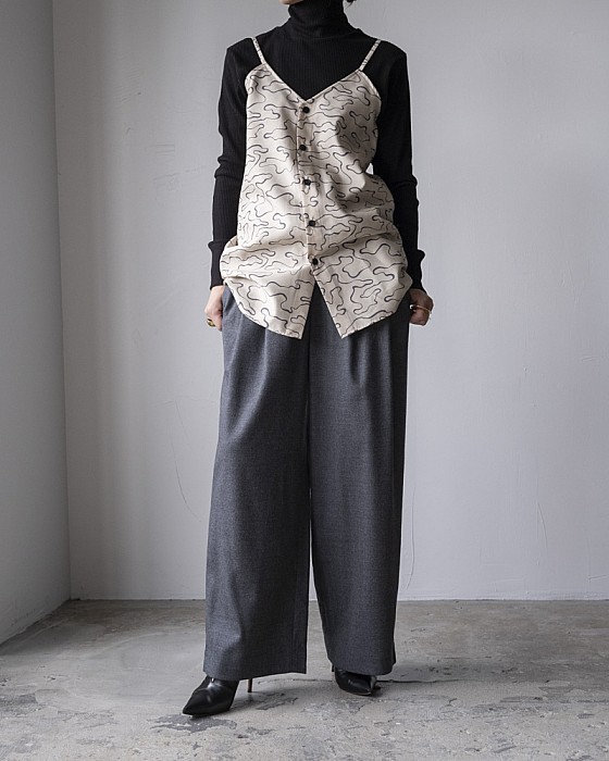 ENFOLD/STRAIGHT-WIDE PANTS