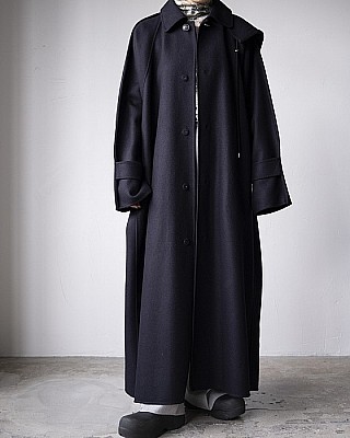 mt modelist/ wool long coat　(NAVY)