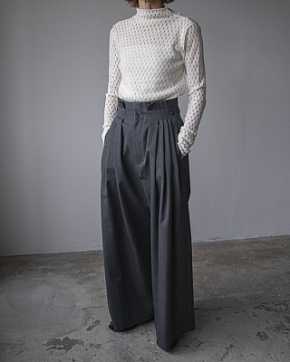villd / wool pleated wide trousers