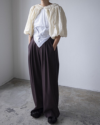 villd / tuck pants(BROWN)