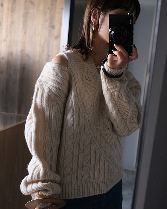 VONIQUE / babaco /Round Knit Cable Pullover