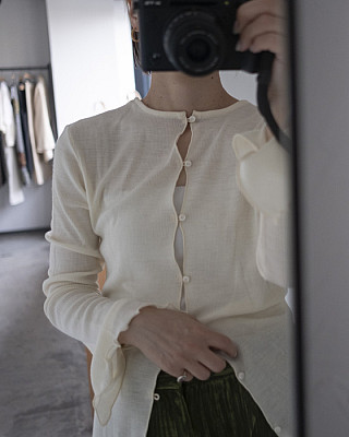 VONIQUE/ wool mellow 2way tops (IVORY)