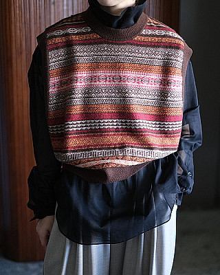 BISOWN / CASHMERE FAIRISLE SHORTVEST