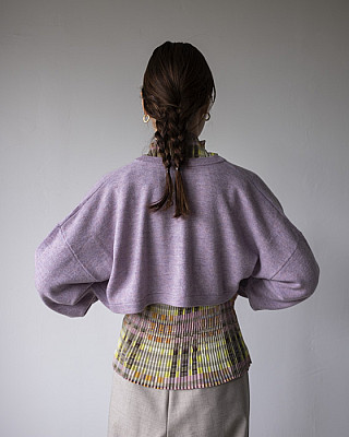 villd / short knit cardigan (Pink mix)