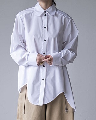 ENFOLD/ CURVE ASYMMETRY SHIRT