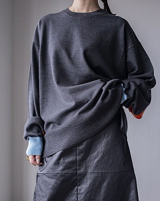 ENFOLD/ COLOR-SLEEVES PULLOVER