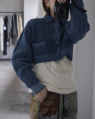 CURRENTAGE / Cable short knit